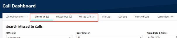 Missed In Out Call